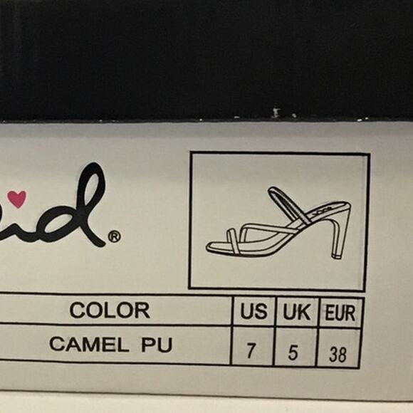 QUPID SZ 7 camel brown Kaylee strappy block 4" high heels NIB R2 - Picture 7 of 7